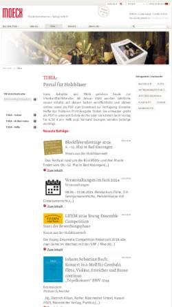 Vorschau der mobilen Webseite www.moeck.com, Tibia - Das Magazin für Holzbläser