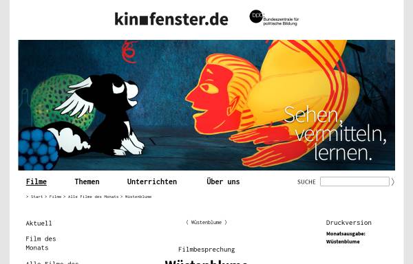 Vorschau von www.kinofenster.de, Kinofenster.de, Wüstenblume