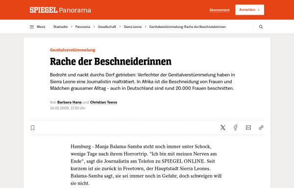 Vorschau von www.spiegel.de, Spiegel.de, Genitalverstümmelung: Rache der Beschneiderinnen