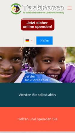 Vorschau der mobilen Webseite www.taskforcefgm.de, TaskForce für effektive Prävention von Genitalverstümmelung