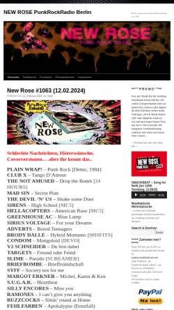 Vorschau der mobilen Webseite www.new-rose.de, New Rose Punkrockradio