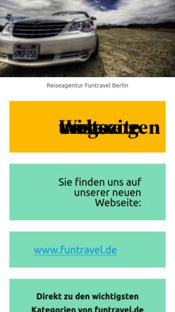 Vorschau der mobilen Webseite www.mietwagen4rent.de, Reiseagentur Funtravel
