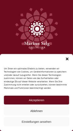 Vorschau der mobilen Webseite selg-geistheilung.de, Markus Selg