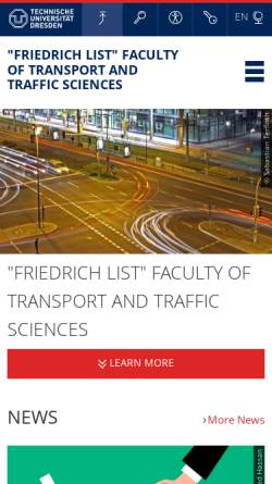 Vorschau der mobilen Webseite tu-dresden.de, Fakultät Verkehrswissenschaften