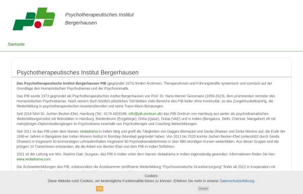 Vorschau von www.pib-zentrum.de, Psychotherapeutisches Institut Bergerhausen
