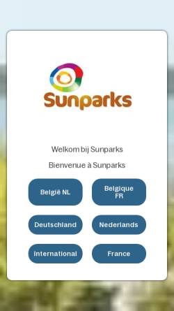 Vorschau der mobilen Webseite www.sunparks.com, Sunparks