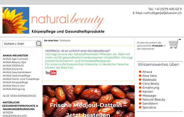 Vorschau von www.naturalbeauty.ch, Natural Beauty, Ruth Villiger