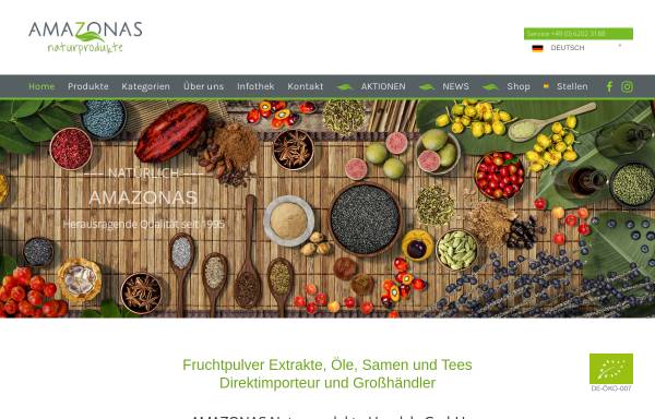 Vorschau von amazonas-products.com, Amazonas Naturprodukt Handels GmbH