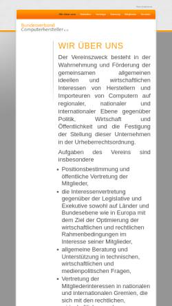 Vorschau der mobilen Webseite www.bch-verband.de, Bundesverband Computerhersteller (BCH) e.V.