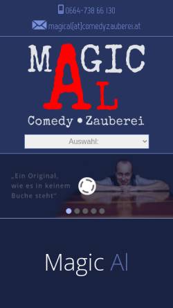 Vorschau der mobilen Webseite www.comedyzauberei.at, Magic Al