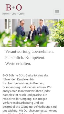 Vorschau der mobilen Webseite www.bo-oelb.de, B+O Böhme Oelbermann