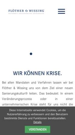 Vorschau der mobilen Webseite www.floether-wissing.de, Flöther & Wissing