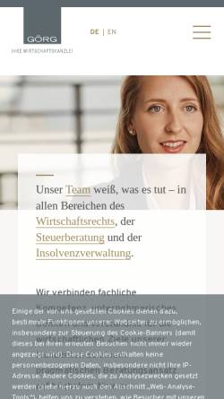 Vorschau der mobilen Webseite www.goerg-inso.de, Görg Insolvenzverwalter GbR
