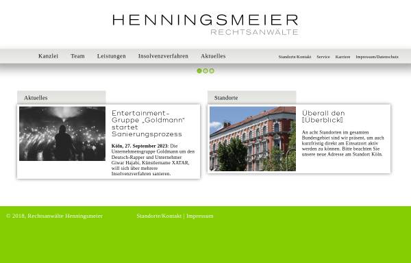 Vorschau von www.henningsmeier.de, Henningsmeier Rechtsanwälte