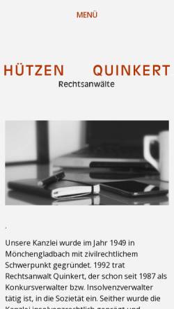 Vorschau der mobilen Webseite www.hqs-inso.de, Hützen Quinkert