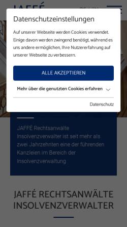 Vorschau der mobilen Webseite www.jaffe-rae.de, Kanzlei Jaffé