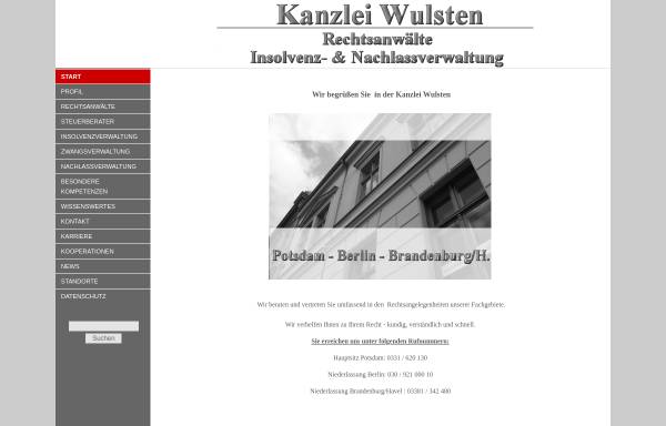 Vorschau von www.kanzlei-wulsten.de, Kanzlei Wulsten