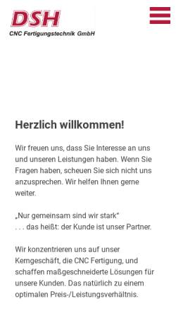 Vorschau der mobilen Webseite www.dsh-cnc.de, DSH-Dieter Stahl