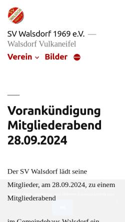 Vorschau der mobilen Webseite www.sv-walsdorf.com, SV Walsdorf 1969 e.V.