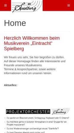 Vorschau der mobilen Webseite www.mv-spielberg.de, Musikverein 