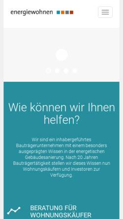 Vorschau der mobilen Webseite energiewohnen.de, Energiewohnen GmbH
