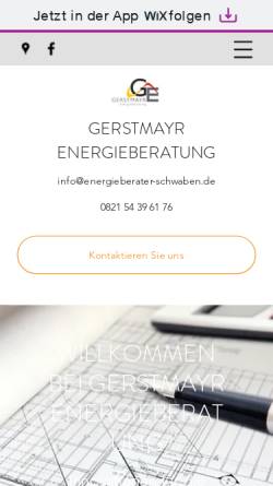 Vorschau der mobilen Webseite www.energieberater-schwaben.de, Gerstmayr, Nicole; Brenner, Bernd