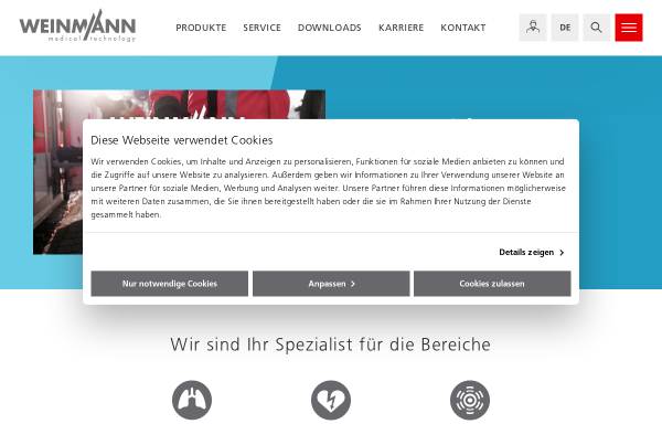 Vorschau von www.weinmann-emergency.com, Weinmann Geräte für Medizin GmbH + Co. KG