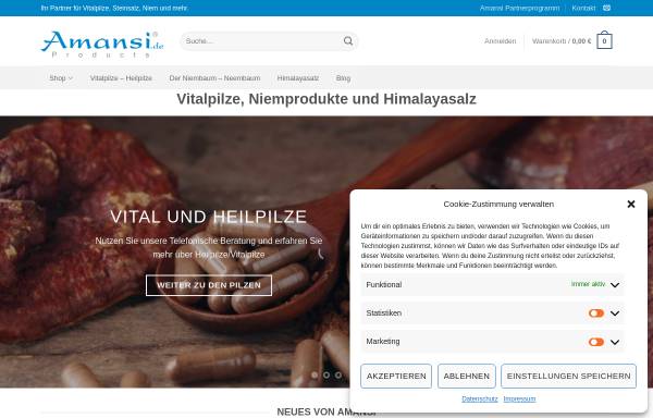Vorschau von www.amansi.de, Amansi Products GmbH