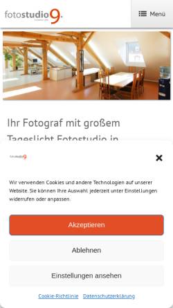 Vorschau der mobilen Webseite www.fotostudio9.de, Fotostudio9