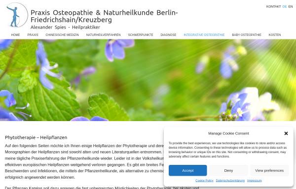 Vorschau von www.naturheilkunde-berlin.eu, Heilpflanzenkatalog