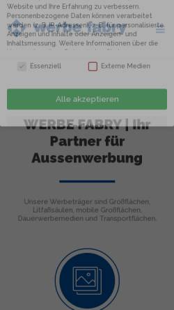 Vorschau der mobilen Webseite www.werbefabry.de, Werbe Fabry GmbH und Co. KG