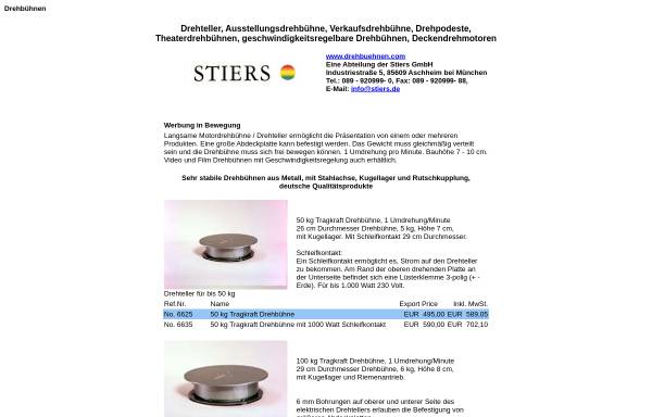 Vorschau von drehbuehnen.com, Stiers GmbH