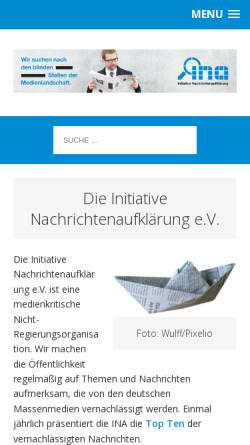 Vorschau der mobilen Webseite www.derblindefleck.de, Initiative Nachrichtenaufklärung