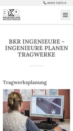 Vorschau der mobilen Webseite www.bkr-ingenieure.com, BKR Ingenieure - Benter, Christian; Koch, Andreas; Richter, Siegfried