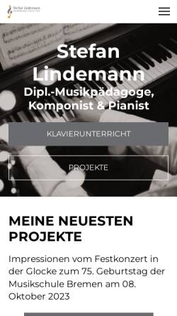Vorschau der mobilen Webseite www.lindemusic.de, Lindemann, Stefan