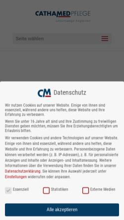 Vorschau der mobilen Webseite www.cathamed.de, Cathamed Pflegedienst und Service GmbH