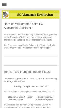 Vorschau der mobilen Webseite sc-dreikirchen.de, SC Alemannia Dreikirchen