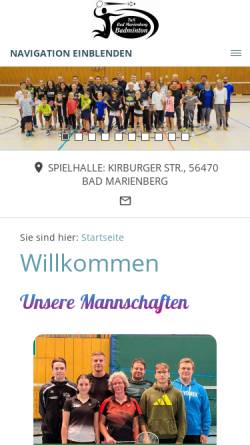 Vorschau der mobilen Webseite www.bc-tusbadmarienberg.de, 1. BC TuS Bad Marienberg e.V.