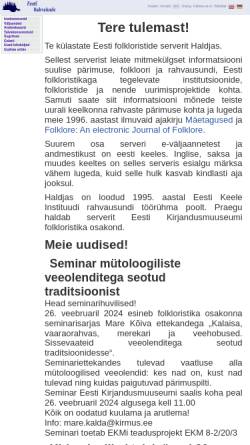 Vorschau der mobilen Webseite www.folklore.ee, folklore.ee - Estnische Volkskunde