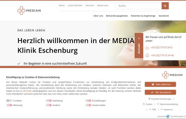 Vorschau von www.klinik-eschenburg.de, Klinik Eschenburg KG