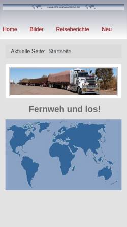 Vorschau der mobilen Webseite fernwehundlos.de, Fernweh Reiseberichte und Bilder [Olaf Essing]