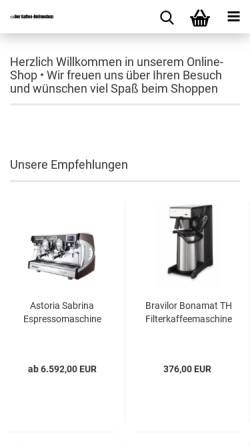 Vorschau der mobilen Webseite www.kaffee-onlineshop.de, Kaffee-Onlineshop.de, Guido Müllenmeister Kaffeemaschinen
