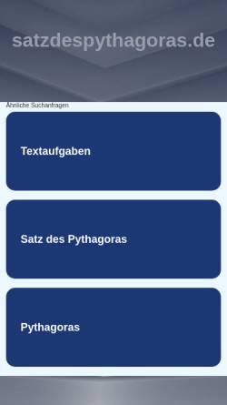 Vorschau der mobilen Webseite www.satzdespythagoras.de, Satz des Pythagoras