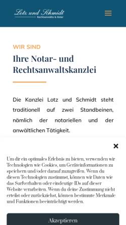 Vorschau der mobilen Webseite www.rae-lotz.de, Rechtsanwälte Jürgen Lotz und Wolfgang Sohst