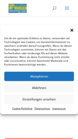 Vorschau der mobilen Webseite www.marie-curie-realschule.de, Marie-Curie-Realschule
