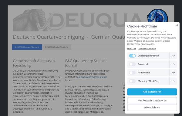 Vorschau von www.deuqua.org, Deutsche Quartärvereinigung e.V. (DEUQUA)