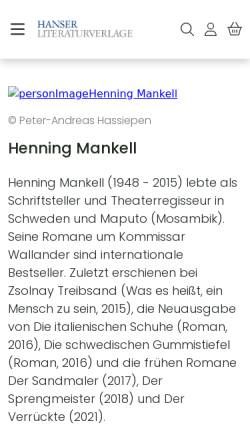 Vorschau der mobilen Webseite www.hanser-literaturverlage.de, Hanser Verlag: Autoren-Profil