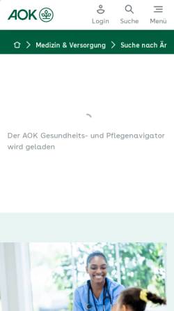 Vorschau der mobilen Webseite weisse-liste.aok-gesundheitsnavi.de, Informationen rund um Krankenhäuser in Sachsen-Anhalt