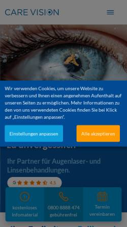 Vorschau der mobilen Webseite www.care-vision.de, CARE Vision