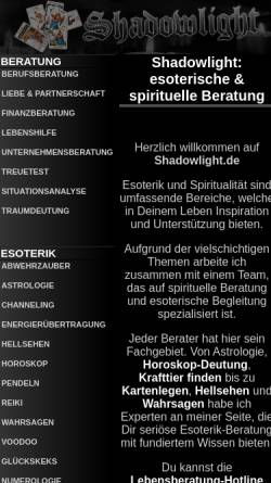 Vorschau der mobilen Webseite www.shadowlight.de, Shadowlight, Daniela Delorme